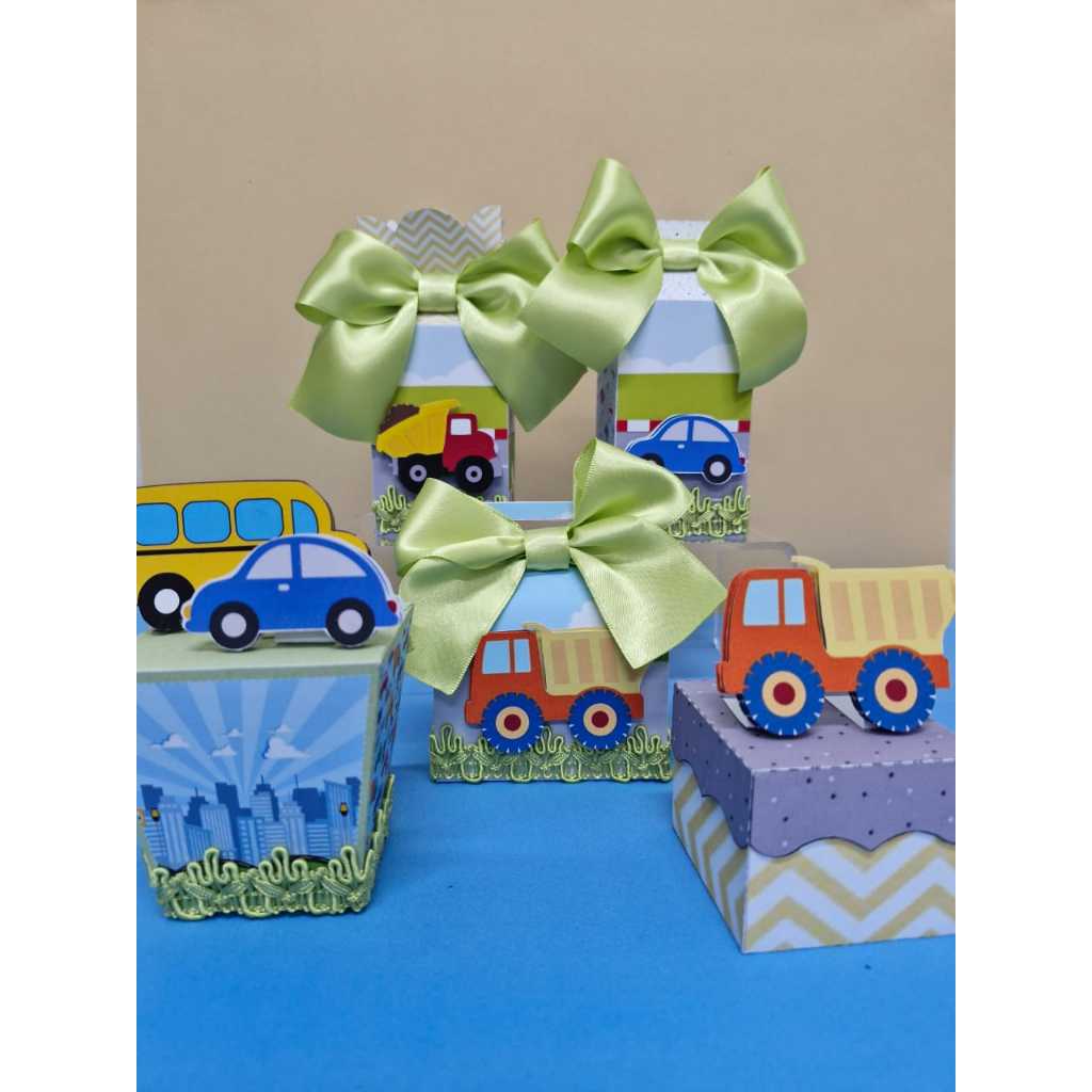 Kit Festa Infantil Meios de Transporte - Lembrancinhas de Aniversário - Caixas Personalizadas - Papelaria Personalizada.