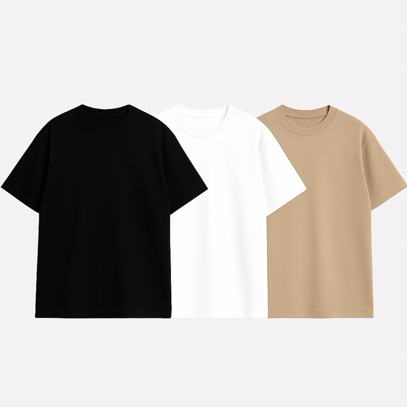 KIT 3 Camisetas Lisas Dia a Dia – Algodão 30.1 Premium