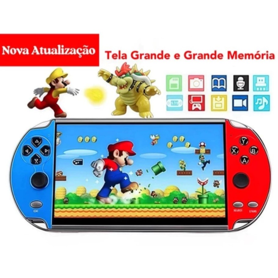 2025 Videogame Portatil Tela 5.1" +10000 Jogos Retro 16GB, Console de Mão Memória Expansível