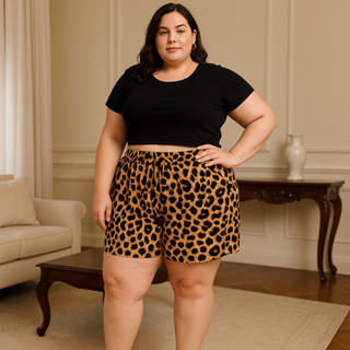 🌸 Shorts/Bermudinha Plus Size em Viscolinho – Primavera/Verão 2025 🌞Caimento soltinho e elegante em Oferta na Shopee