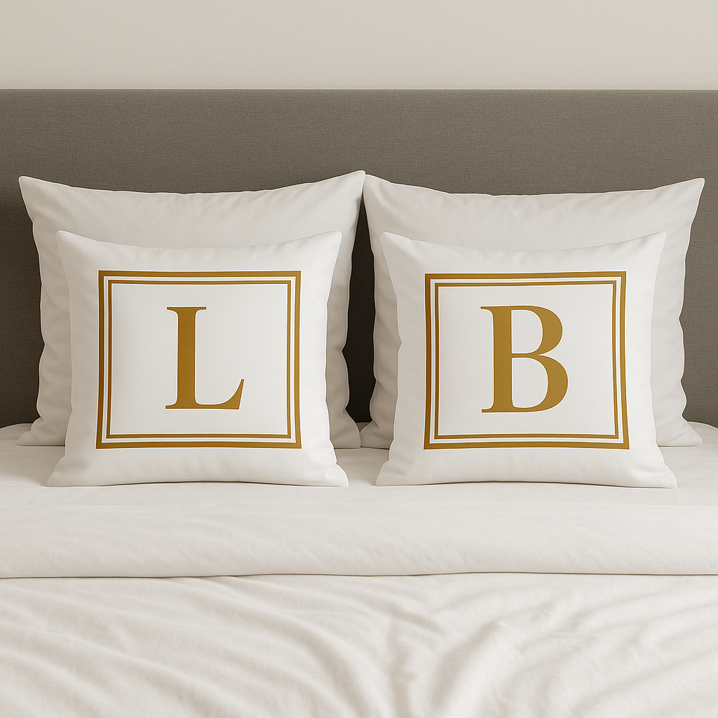 Almofadas 40x40 Grande Estampa Inicial Letra Casal Decoração c/Espuma Cama Sofa Almofadas Decorativa em Oferta na Shopee