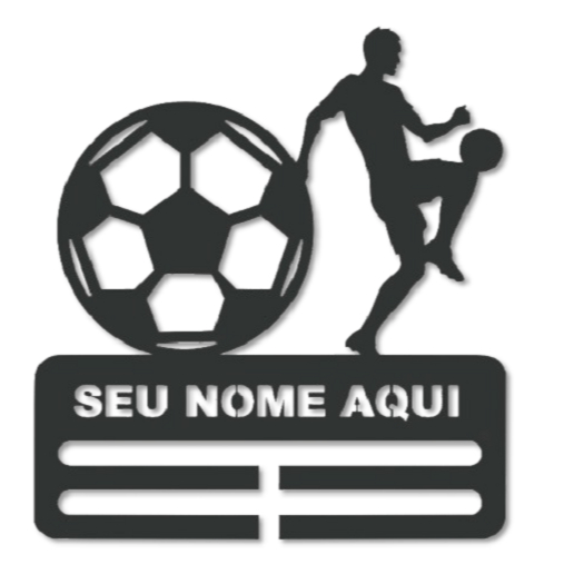 Porta medalhas personalizado com seu nome Em Mdf 3mm quadros futebol jogador aplique medalha m4
