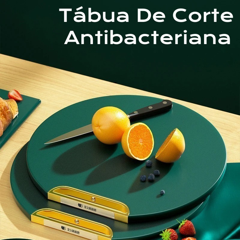 Tábua De Corte Antibacteriana de Polietileno com Ralador Anti Mofo 35cm Com Suporte  Pé Para Cozinha