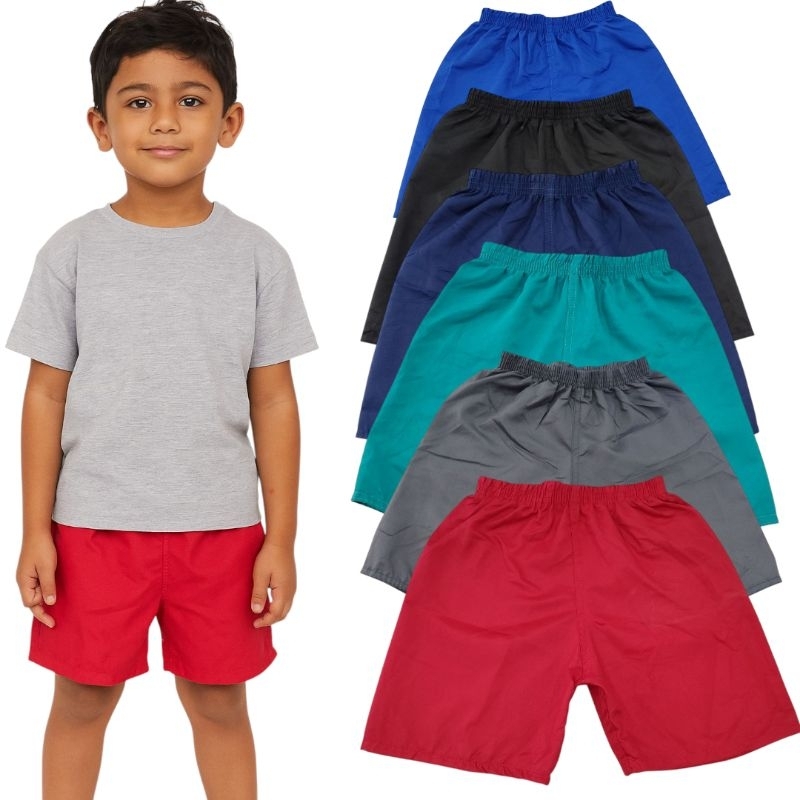 Kit 5 bermuda Infantil menino  Tactel – Tamanhos 2, 4, 6 e 8 anos 🩳✨