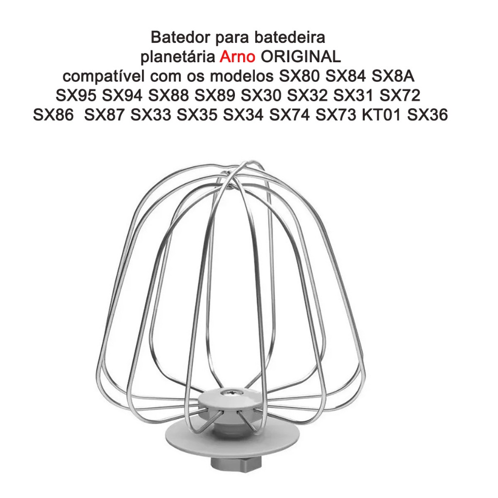 BATEDOR DE MASSA LEVE CINZA PARA BATEDEIRA PLANETÁRIA ARNO COMPATÍVEL SX80/ SX84/BPA