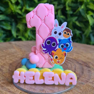 Vela de Aniversário/festa em Biscuit tema Turma do Bolo Fofo com nome em Oferta na Shopee