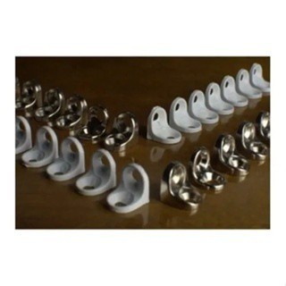 Kit 100 Cantoneira Suporte Cadeirinha 2 Furos Branca / Fixação Marcenaria