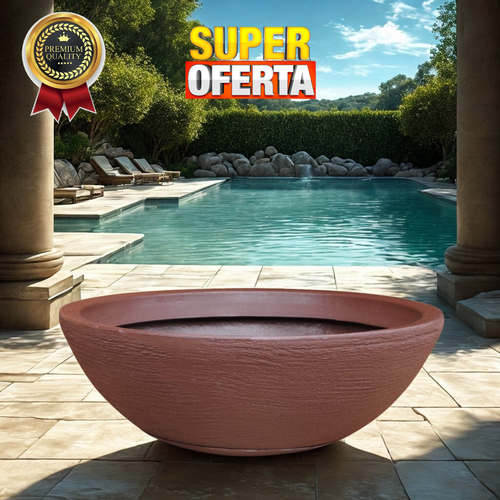 Vaso Modelo Bacia Luxo Em Polietileno GG 50x18 rosa do deserto / pata de elefante com pratos !!! em Oferta na Shopee