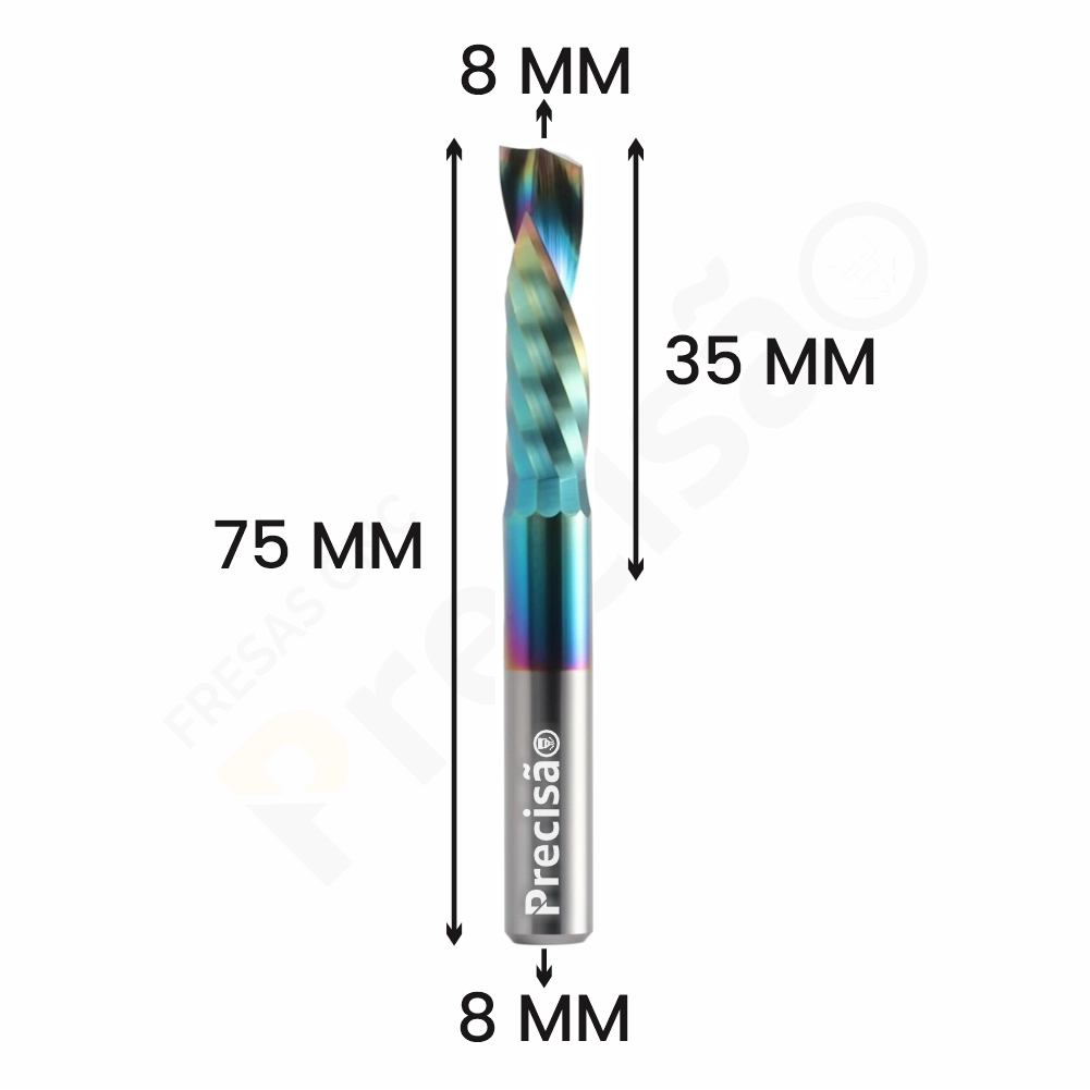 Fresa 1 Corte UpDown DLC - 8mm
