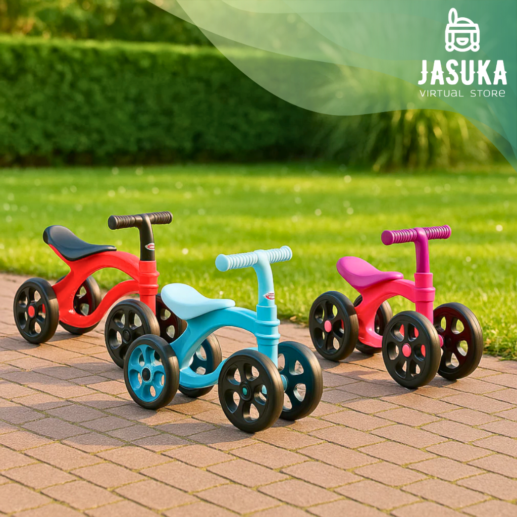 Bicicleta De Equilíbrio Infantil Futurista Sem Pedal 4 Rodas Criança Bebe Meus Primeiros Passos