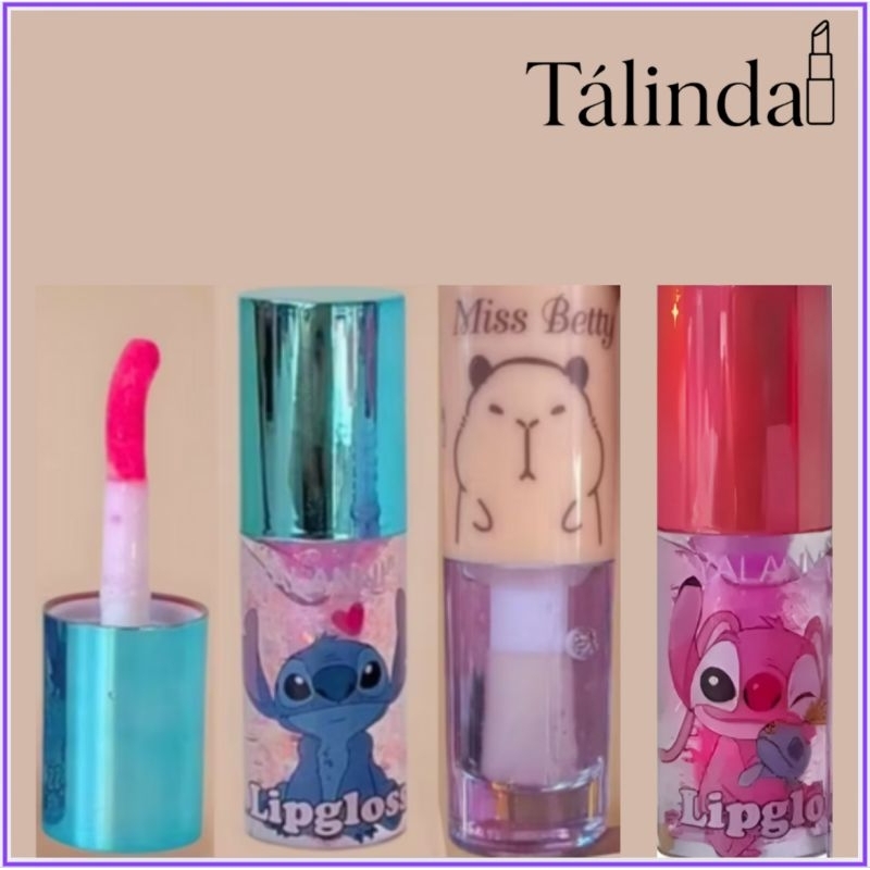 Gloss Labial Mágico Shiny Personagem Fofo Angel Stitchy Minnei ou Capivarinha - Com Aplicador Anatômico - Miss Ever em Oferta na Shopee