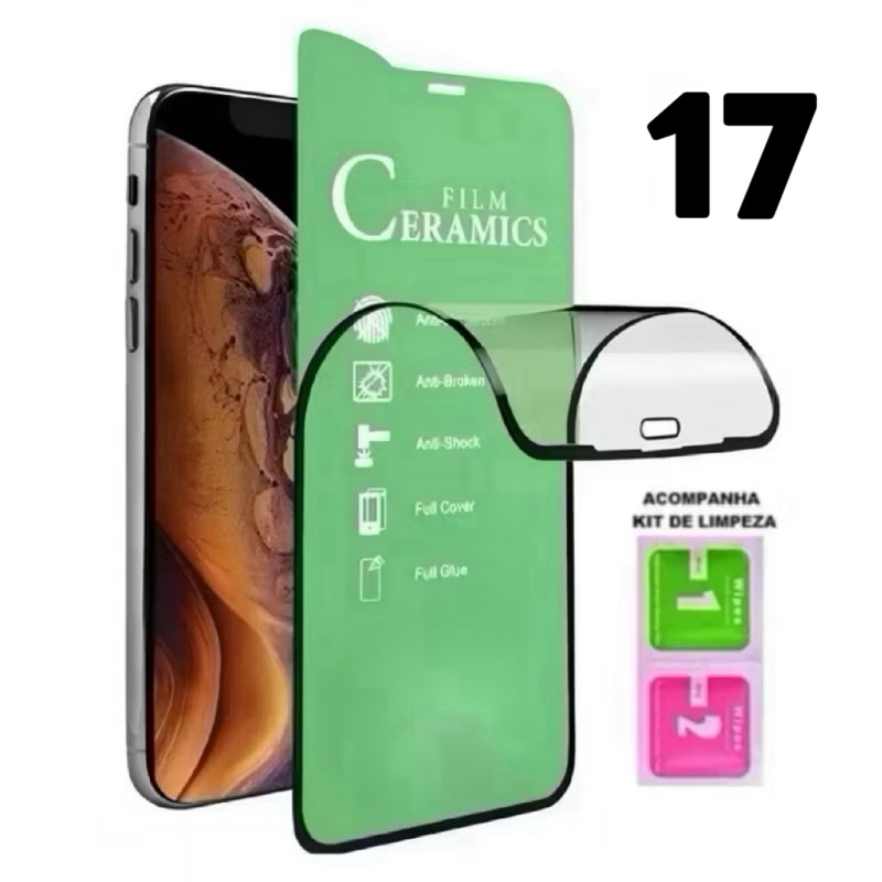 Película Cerâmica Flexível 9D Hidrogel Todos os modelos iPhone 17 17air 17pro 17promax em Oferta na Shopee