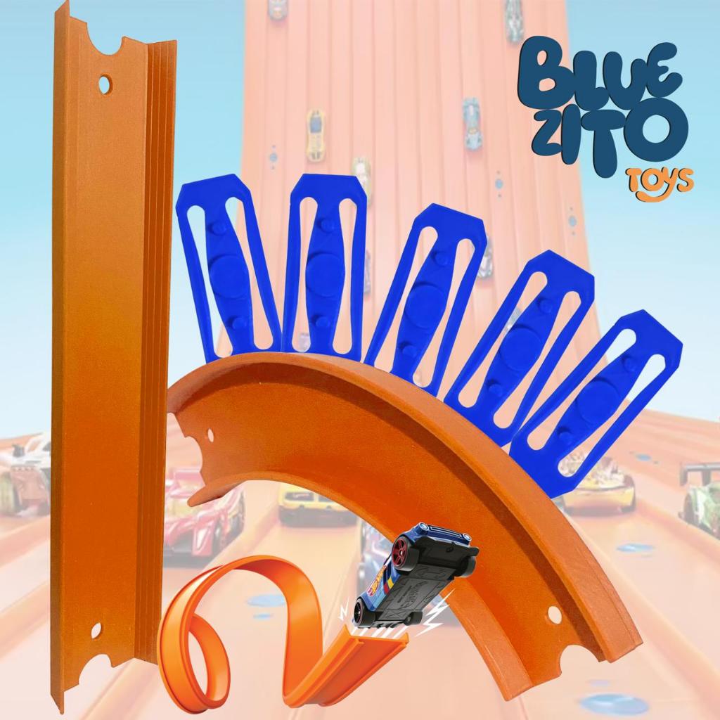 Pista reta e curva compatível com hot wheels com conectores kits diversos
