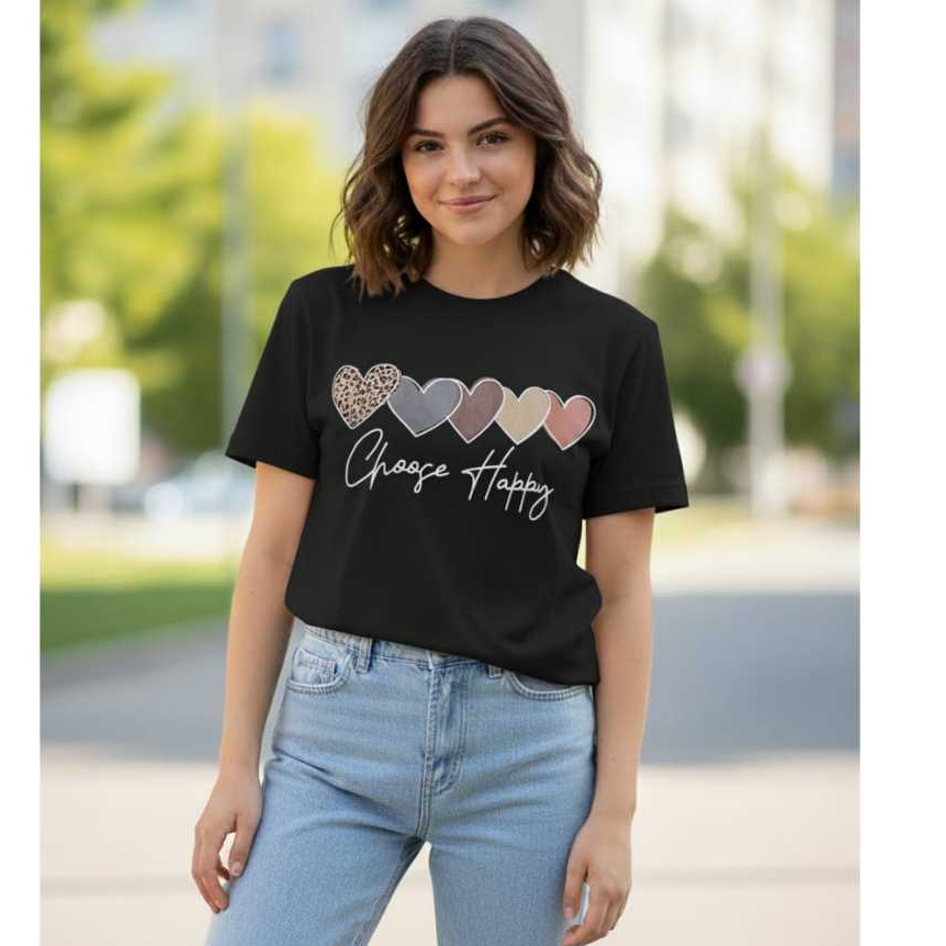 Blusa Feminina T-shirt Manga curta  Viscolycra  Estampada estilosa veste 36 ao 44