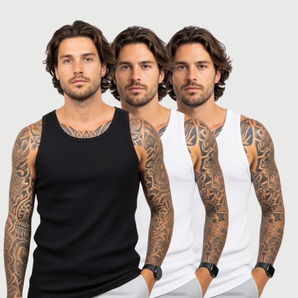 Kit 3 Regata Masculina Ribana Modelo Americano Slim Fit Academia Treino em Oferta na Shopee