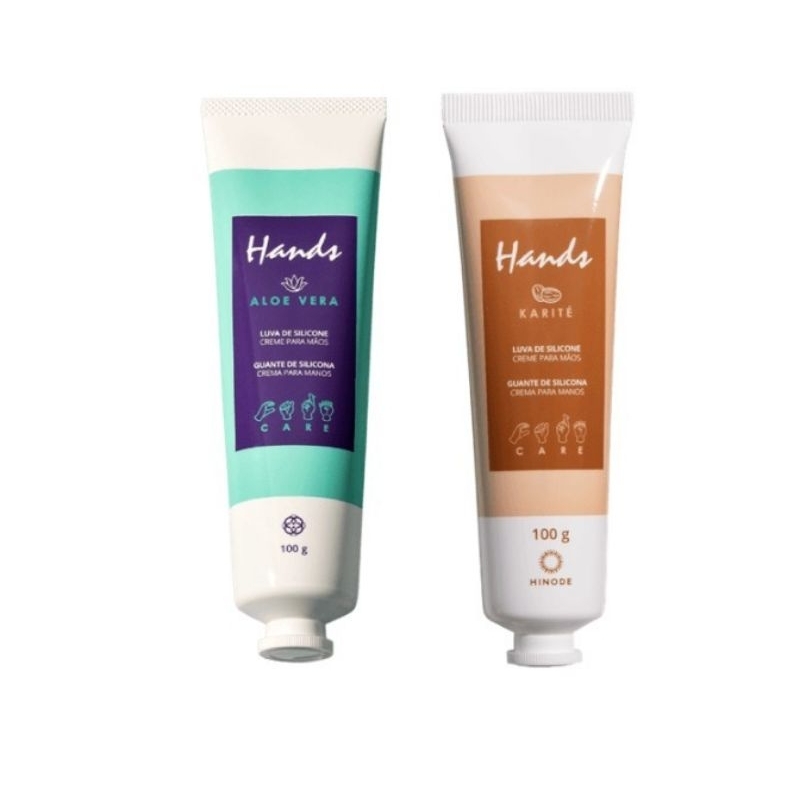 Kit 2 Creme de Mão Creme Luva De Silicone E Karitê 100% Aloe Vera 100g Original Hinode
