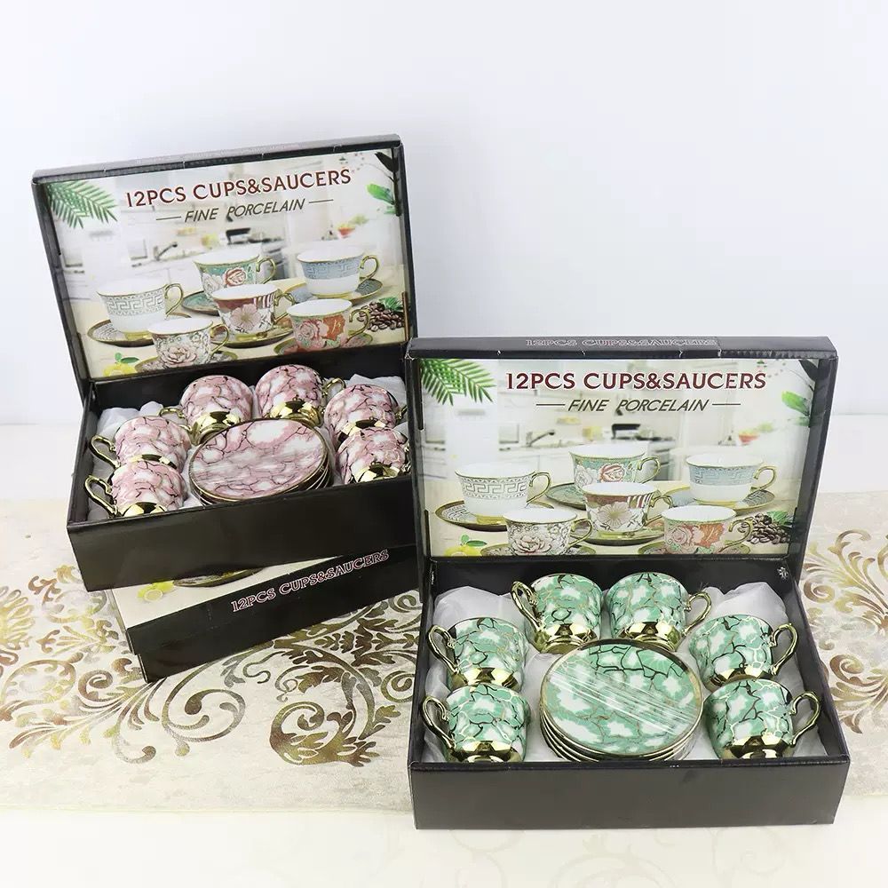 Xícara de café kit com 12 peças de Cerâmica em porcelana