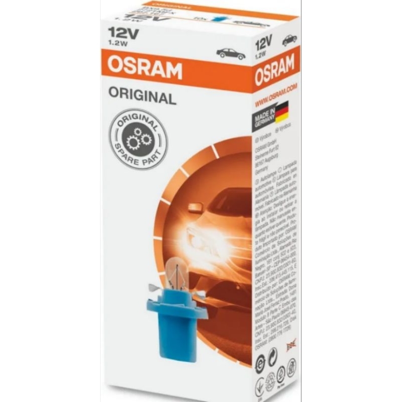 Lâmpadas Pinguinho Osram Cx 10 Peças de Painel 12v 1,2W 2721MFX Original para Placa de Circuito