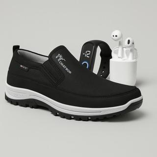 Tenis Sapatilha Masculino Casual Adventure Ortopedico Resistente Impermeável e Solado Antiderrapante + Relógio e Fone