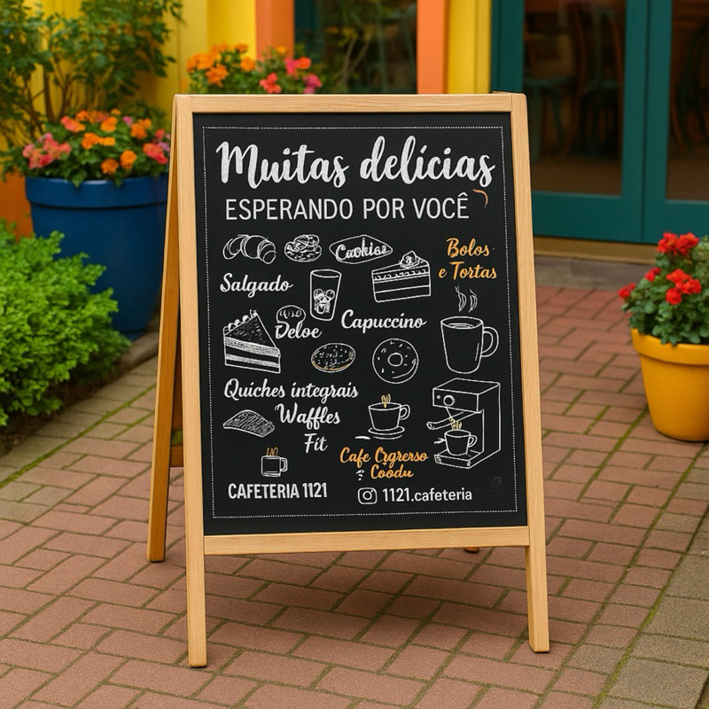 Detalhes do Quadro Negro Cavalete Gourmet 72,5cm – Cardápio, Promoções e Decoração
