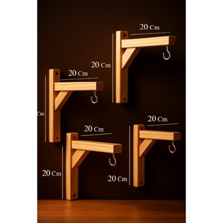 Kit 4 Suporte Plantas Mão francesa Madeira Pinus Com Buchas e Parafusos 20x20