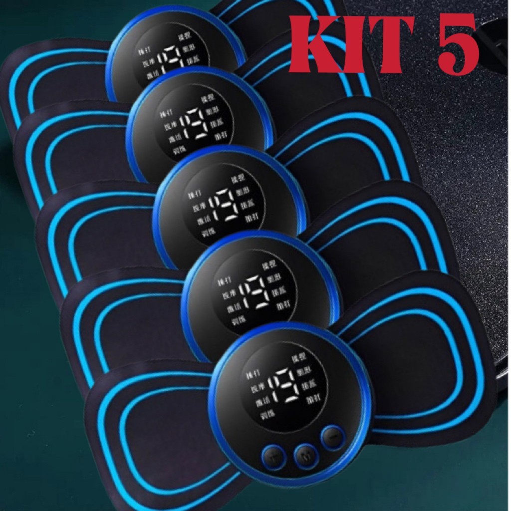 Kit Mini Massageador Elétrico Portátil Cervical EMS Alivia Dores Corpo Pescoço