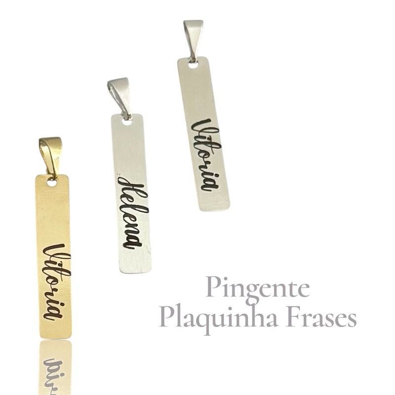 Pingente medalha frase feminino personalizada a laser gravação banhado à prata925 ou ouro18k- ALTA DURABILIDADE