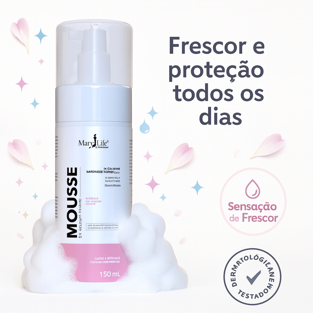 Sabonete Íntimo Mousse Mary Life 150ml – Frescor, Proteção e Cuidado Diário Feminino