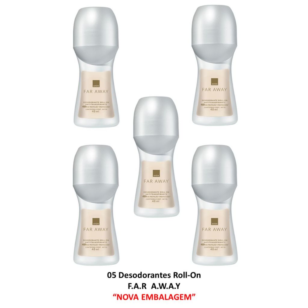 5 unidades Desodorante Antitranspirante AVON - FEMININO E MASCULINO