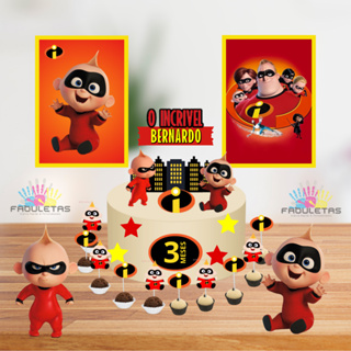 Kit Festa Só Um Bolinho OS INCRÍVEIS BABY Enviar Nome/Idade IMEDIATAMENTE em Oferta na Shopee