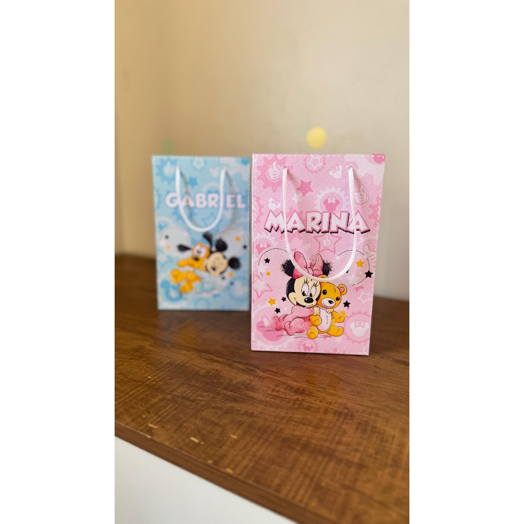 SACOLINHA PERSONALIZADA Mickey e Minnie| Sacolinha | Lembrancinha | Mimos | Aniversário