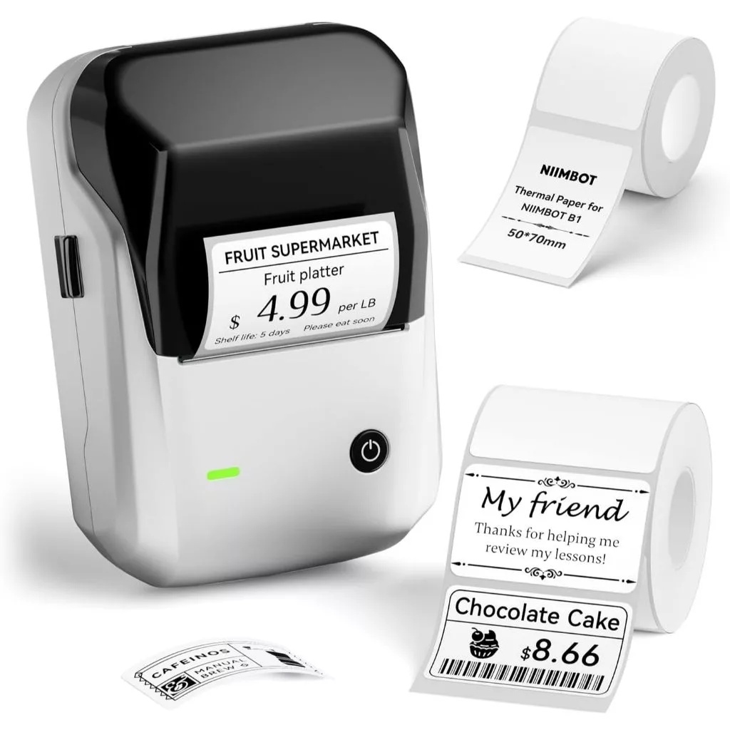 NIIMBOT B1 IMPRESSORA DE ETIQUETA PORTATIL BLUETOOTH COMPATIVEL COM IOS E ANDROID