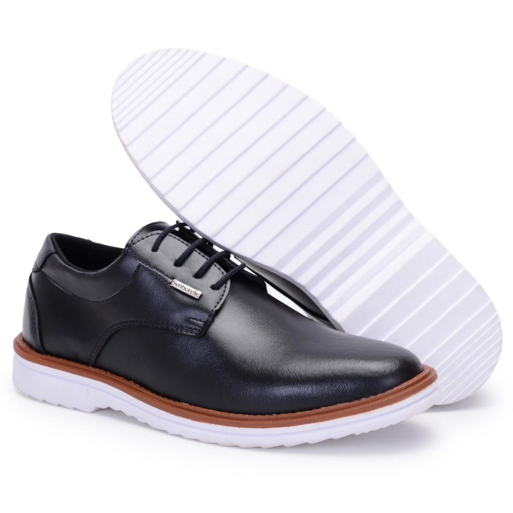 Sapato Masculino Derby Social Casual Elegante Para Casamento Leve e Confortável