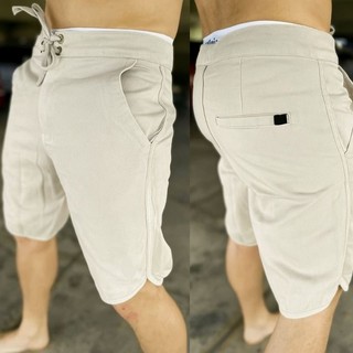Bermuda Casual masculina, Bermuda Sarja com cadarço