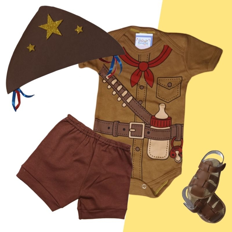 Body Bebê Temático Lampião / Cangaceiro - Kit Mesversário em Oferta na Shopee