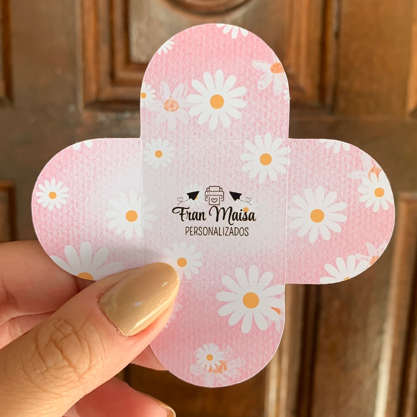 Envio em 24h Forminhas para Doces Margarida Rosa 4 Pétalas Festa Aniversário Personalizadas