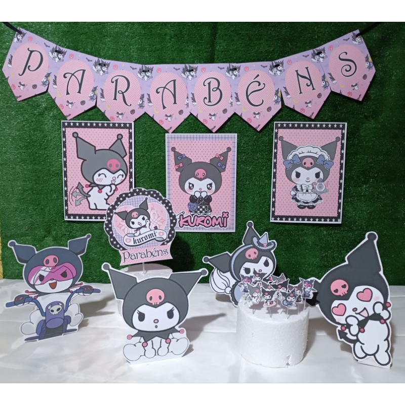 Kit Festa Kuromi Personalizado/ Festa Infantil/ Aniversário / Lembrancinha / Decoração/ Só um bolinho