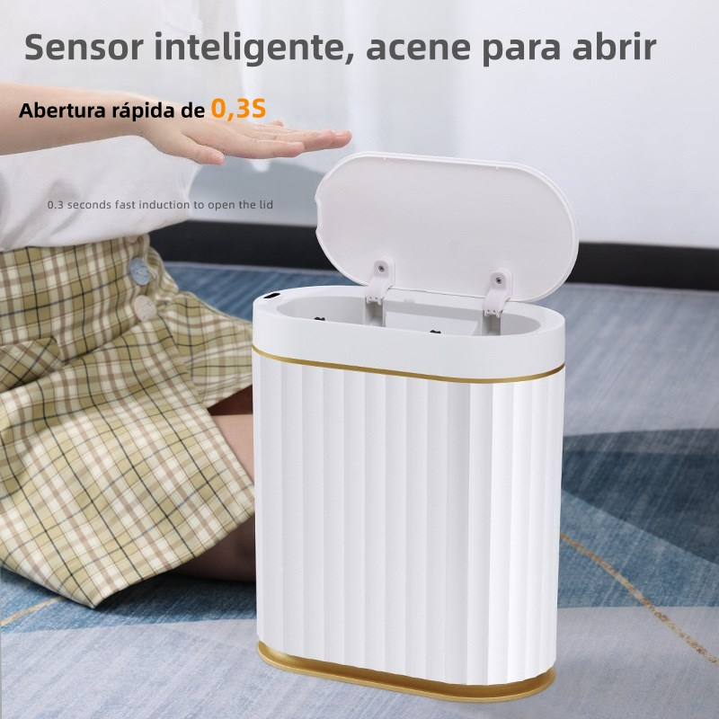 8 Litros Lixeira Com Sensor Automática Operada Por Bateria Branco Yesop