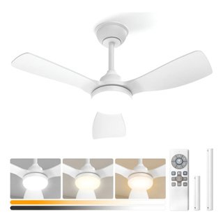 Ventilador de Teto de 36 Polegadas Para Sala de Estar com Luz e Controle Remoto Ventilador de Teto Silencioso Reversível em Oferta na Shopee