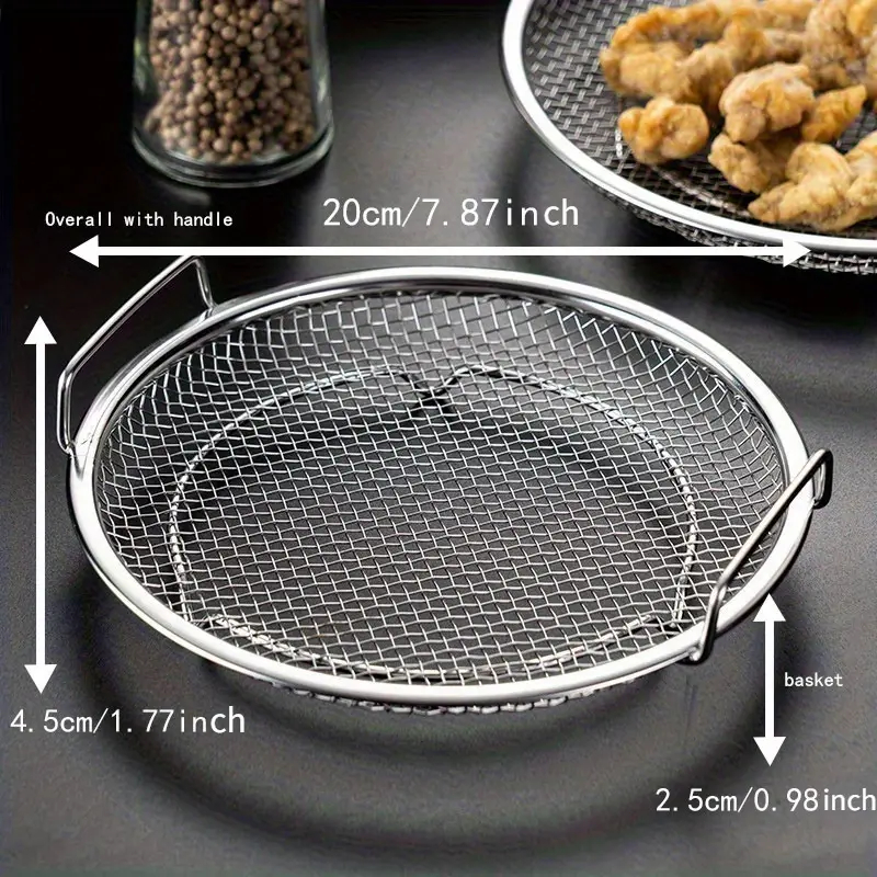 Bandeja com Escorredor de aço inox redondo Fritura Multifuncional assadeira Pastel Salgados em Oferta na Shopee