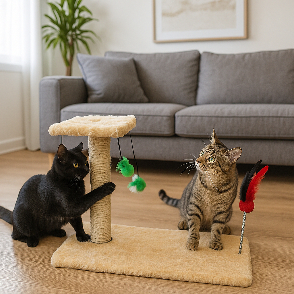 Arranhador Com 3 Bolinhas Interativo Sisal Reforçado para Gatos