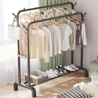 Cabide de roupas de poste único/duplo, cabideiro de secagem de roupas para serviços pesados, cabide de chão para varanda