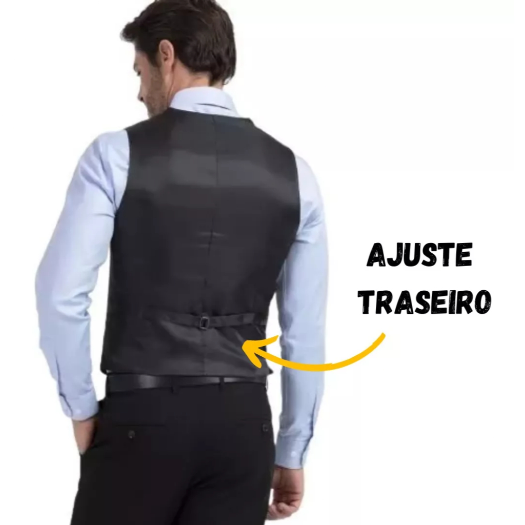 Kit Camisa Social Slim + Colete P/ Ternos Masculinos + Gravata Oxford - Pronta Entrega — imagem 2 de 2