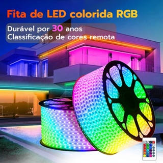 Fita LED RGB 15M Controle Remoto Luz  com 16 cores USB 12V Bivolt IP65 à Prova d’Água Fonte de energia em Oferta na Shopee