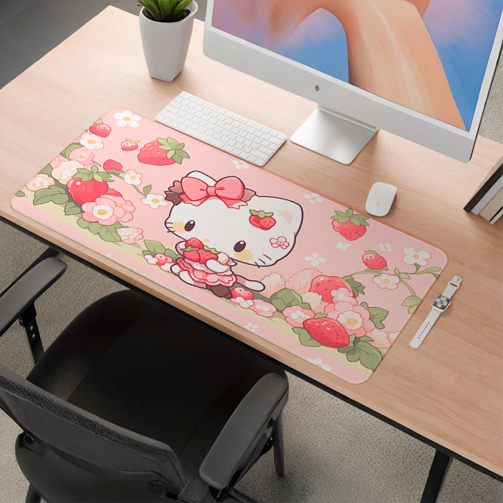 Mousepad Gamer Speed Premium 22x18cm Borda Costurada Estampado Diversos Modelos Hello Ktty & Kuromi