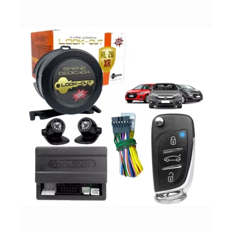 Alarme Al 20xr Automotivo com 1 Controle Remoto Chave Canivete Premium Direto da Fábrica Original.