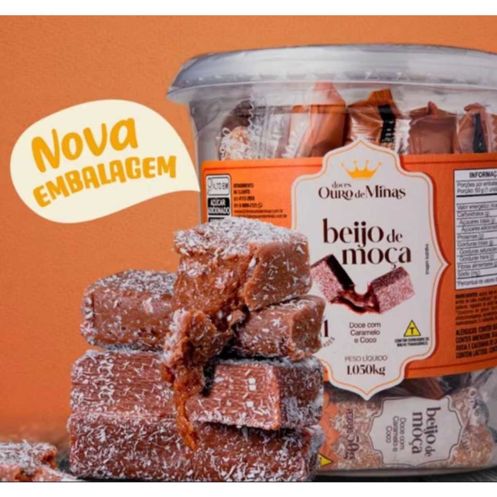 Beijo de Moça Ouro de Minas – Doce de Leite com Coco 25g-caseiro-delicioso-gostoso-doce mineiro