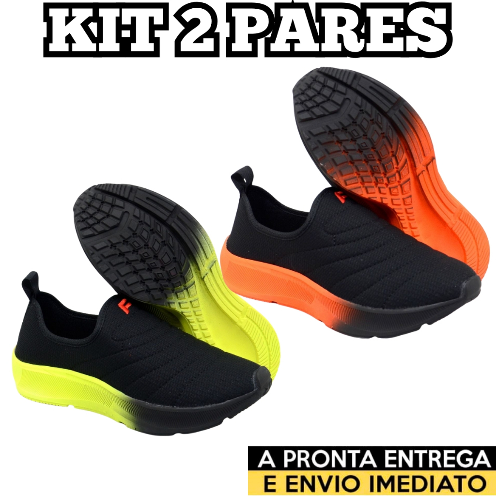 Kit 2 Pares Tênis Masculino Casual e Esportivo | Conforto e Estilo para o Seu Dia a Dia 38 ao 43