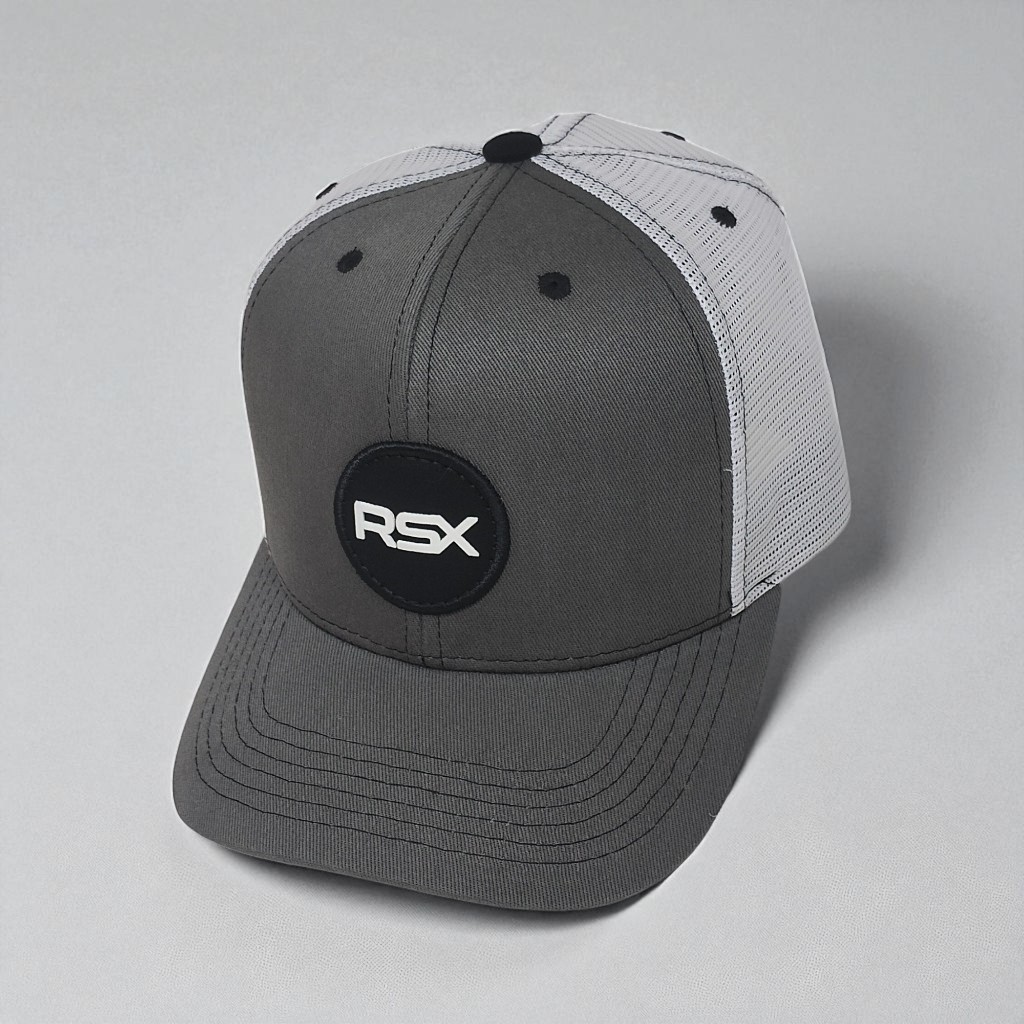 Boné Country Cinza Chumbo e Branco Tela Ajustável Original RSX Rodeo Sport 6 Gomos