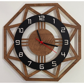 Relógio de Parede Octógono Geométrico em MDF em Oferta na Shopee